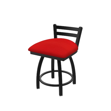 Holland Bar Stool Co 18" Low Back Swivel Vanity Stool, Black Wrinkle, Canter Red Seat 41118BW011